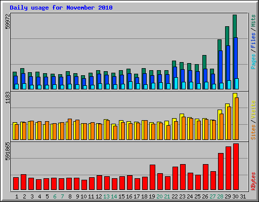 Daily usage for November 2010